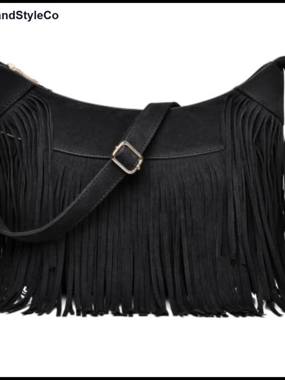 Suede Fringe Crossbody Bag Vegan Leather Hobo Shoulder Purse Retro Boho